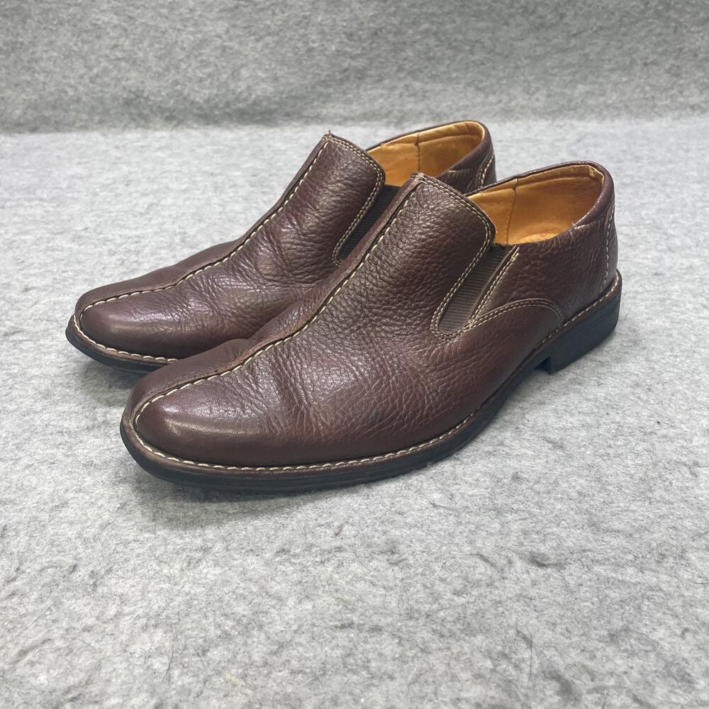 Sandro Moscoloni Mens 10 Brown Pebbled Leather Slip On Loafers Brazil